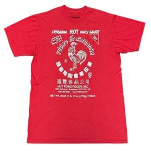 Sriracha Hot Chili Sauce Rooster Graphic T Shirt Food Culture Streetwear L